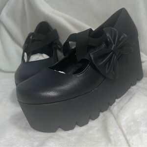 *NEW* Women Leatherette Bow Tie Mary Jane Platform Creeper Shoe